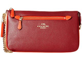 COACH Color Block Polished Pebbled Leather Nolita Wristlet 24 Li/Stone