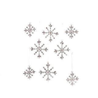 Winter Lane Hand Beaded Snowflake Ornaments   8 pack   7764313