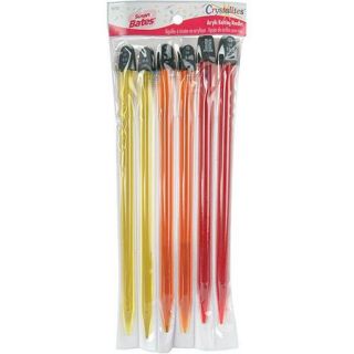 Crystalites Acrylic 10" Knitting Needle Set, Sizes, 11, 13 and 15