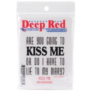 Deep Red Cling Stamp Kiss Me Sentiment