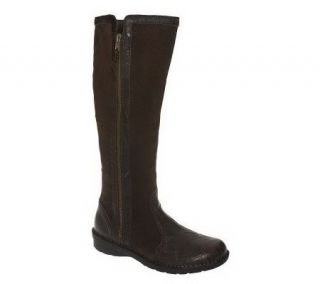 Clarks Suede & Leather Boot w/ Side Zip   Nikki Park   A218474 —