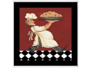 Stupell Industries KWP 931 Chef with Pasta Square Wall Plaque