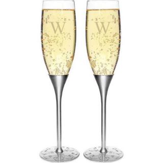 Personalized Silver Parisian Romance Champagne Flutes U