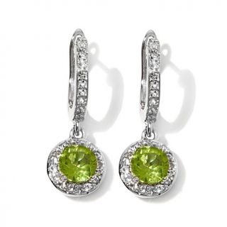 Colleen Lopez 1.11ct Peridot and White Topaz Sterling Silver Drop Earrings   7871428