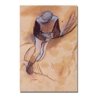 Trademark Fine Art  30x47 inches Edgar Degas Jockey Flexed Forward In