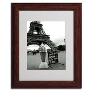 Trademark Fine Art 11 in. x 14 in. Eiffel Tower Ice Cream Cone Matted Framed Art KY0005 W1114MF