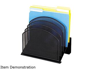 Safco 3257BL Mesh Desk Organizer, Five Tiered Sections, Steel, 11 1/4 x 7 1/8 x 11 5/8, Black