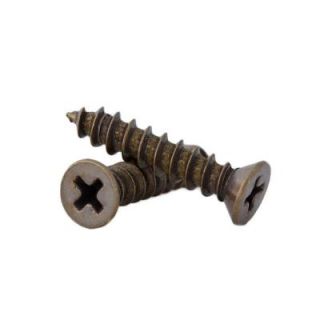 #9 x 1 in. Antique Brass Specialty Door Hinge Screw with Oversize Threads (6 Pack) FS6AB