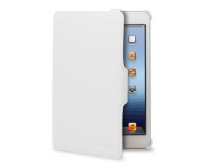 GreatShield VANTAGE Series Ultra Slim Leather Folio Case w/ Stand & Hand Strap for Apple iPad Mini   White