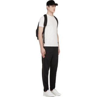 Tim Coppens Black Perforated Leather Le Mans Jogger Pants