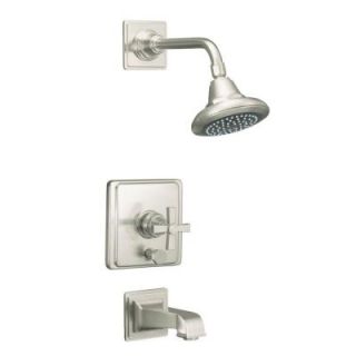 KOHLER Pinstripe 1 Handle Tub and Shower Faucet Trim Only in Vibrant Brushed Nickel (Valve Not Included) K T13133 3A BN