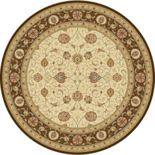 Home Decorators Collection Vaughan Ivory/Chocolate 5 ft. 3 in. x 5 ft. 3 in. Round Indoor Area Rug 9172840440