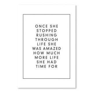 Americanflat Once She Stopped Rushing Through Life Poster Textual Art