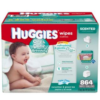 Huggies One & Done Refreshing Baby Wipes , 864 ct.