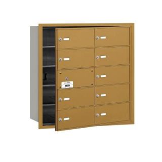 Salsbury Industries 3600 Series Gold Private Front Loading 4B Plus Horizontal Mailbox with 10B Doors (9 Usable) 3610GFP