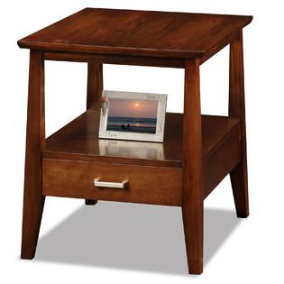 Leick Delton Storage Solid Wood End Table with Drawer   Home