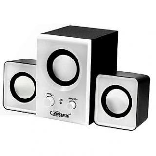 Zenex 2.1 Channel USB Powered Speaker System White   TVs & Electronics