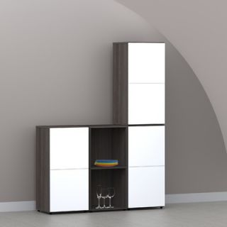 Nexera Allure 36 Storage Cabinet in White and Ebony with 1 Door