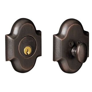 BALDWIN Arched Distressed Oil Rubbed Bronze Residential Single Cylinder Deadbolt