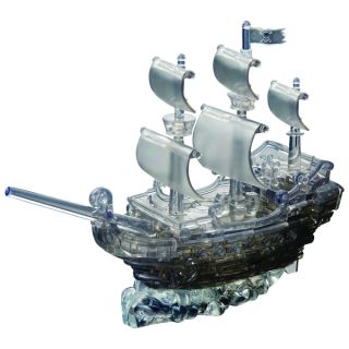 3D Black Pirate Ship Crystal 101 piece Puzzle