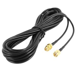 RP SMA Male to Female Wifi Antenna Connector Extension Cable Black 10M