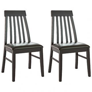 CorLiving Tapered Back Dining Chairs in Chocolate Black Bonded Leather