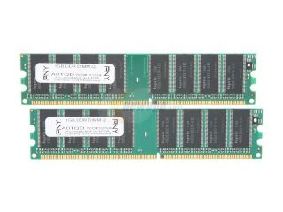 PNY Optima 2GB (2 x 1GB) 184 Pin DDR SDRAM DDR 400 (PC 3200) Desktop Memory Model MD2048KD1 400