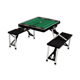 Picnic Time 54 in Black Oklahoma State Cowboys Plastic Rectangle Collapsible Picnic Table