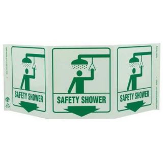 ZING 3059 Safety Shower Sign, 7 1/2 x 20In, GRN/WHT