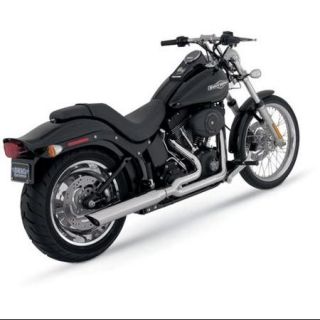Python 2 Into 1 Exhaust Chrome Fits 06 11 Harley Davidson FLSTN Softail Deluxe