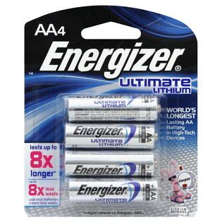 Energizer Ultimate Lithium Lithium Batteries, AA, 4 batteries   Tools