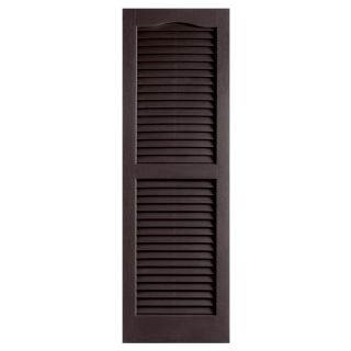 Alpha 2 Pack Chocolate Louvered Vinyl Exterior Shutters (Common 14 in x 43 in; Actual 13.75 in x 42.94 in)