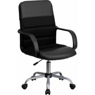 Mid Back Mesh and Leather Chair, Black