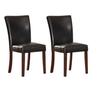 HomeSullivan Black Brown Vinyl Dining Chairs (Set of 2) 403276S[2PC]