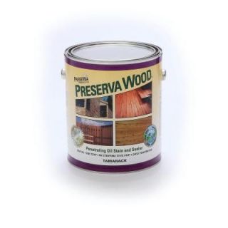 Preserva Wood 1 gal. Oil Based Tamarack Brown Penetrating Stain and Sealer 40111