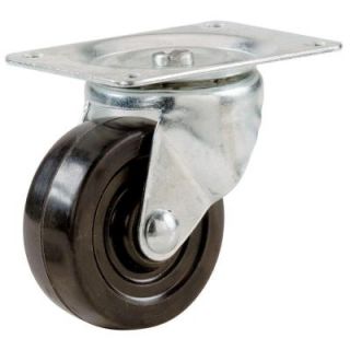 Everbilt 1 1/2 in. Soft Rubber Swivel Plate Caster with 40 lb. Load Rating 49489