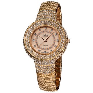 Burgi Womens Diamond Accent and Crystal Water Resistant Fashion Watch