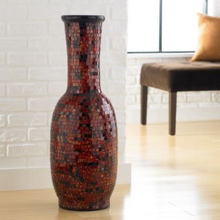 PoliVaz Mosaic Aged Copper Round Decorative Vase