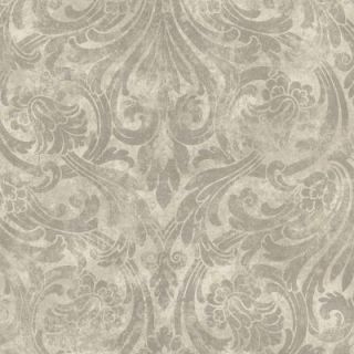 Brewster 8 in. W x 10 in. H Distressed Noveau Damask Wallpaper Sample GK80306SAM