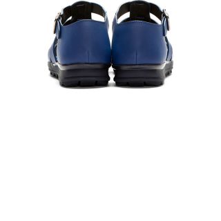 Christopher Kane Blue Matte Leather Sandals