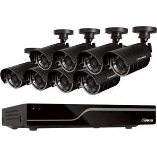 Defender DVR Surveillance System — 16-Channel DVR with 8 High-Resolution Security Cameras, Model# 21048