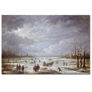 Aert van der Neer Winter Landscape Canvas Art