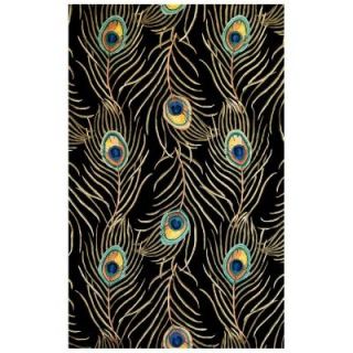 Kas Rugs Peacock Quill Black 7 ft. 9 in. x 10 ft. 6 in. Area Rug CAT073879X106