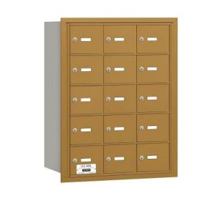 Salsbury Industries Gold USPS Access Rear Loading 4B Plus Horizontal Mailbox with 15A Doors 3615GRU