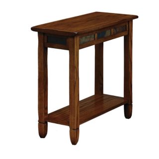 Favorite Finds Rustic Oak and Slate Tile Chairside Table