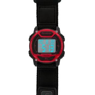 Armitron Ladies Digital Watch with Red/Black Case and Black Fast Wrap