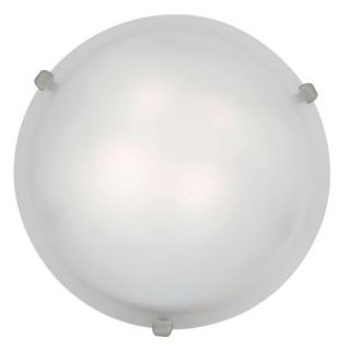 Access Lighting Mona 2 Light Brushed Steel Flush Mount with White Glass Shade 23019 BS/WH