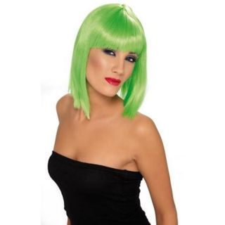 Womens Short Green Glam Wig