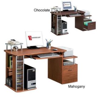 Deluxe Ergonomic Multifunction Computer Desk Chocolate