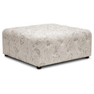 Teague Tufted Ottoman   Beige   Baxton Studio